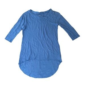 FRANK & EILEEN Tee Lab Light Blue Hi-Lo 3/4 Sleeves T-Shirt Top NWOT